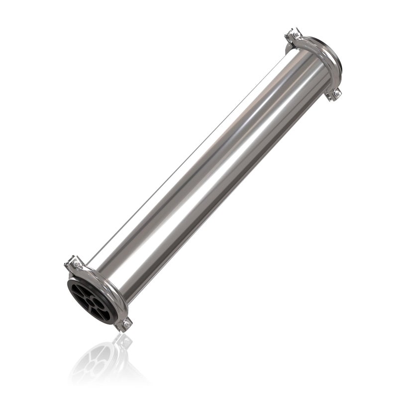 Max Water 2.5 x 21 RO Membrane Housing, Heavy Duty 304 Stainless Steel Pressure Vessel, 2521 Commercial Reverse Osmosis, 250 PSI, 3/8" NPTF Ports, With Complete Installation Set - Image 1